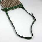 Gucci GG Pattern Shoulder Bag Studs Canvas Beige Green — view 9