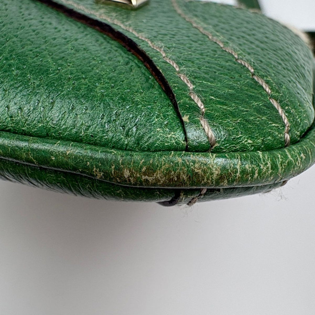 Gucci GG Pattern Shoulder Bag Studs Canvas Beige Green — view 3