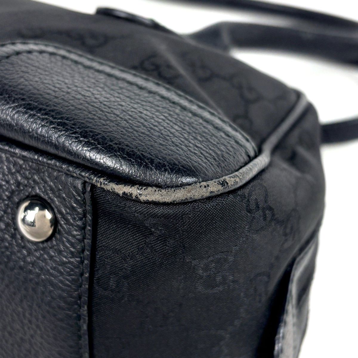 Gucci GG Pattern Shoulder Bag Sherry Line Web Nylon Black — view 3