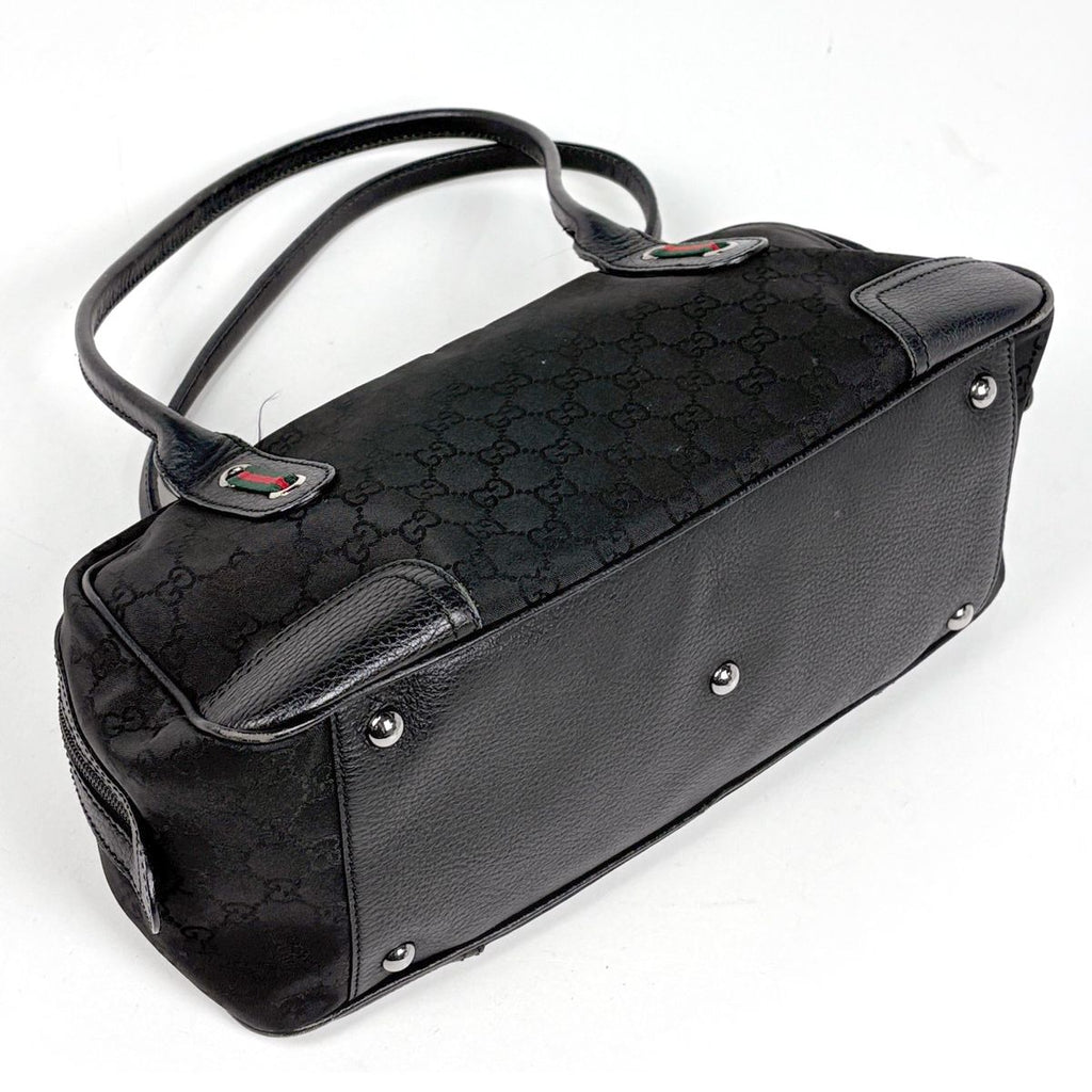 Gucci GG Pattern Shoulder Bag Sherry Line Web Nylon Black — view 2