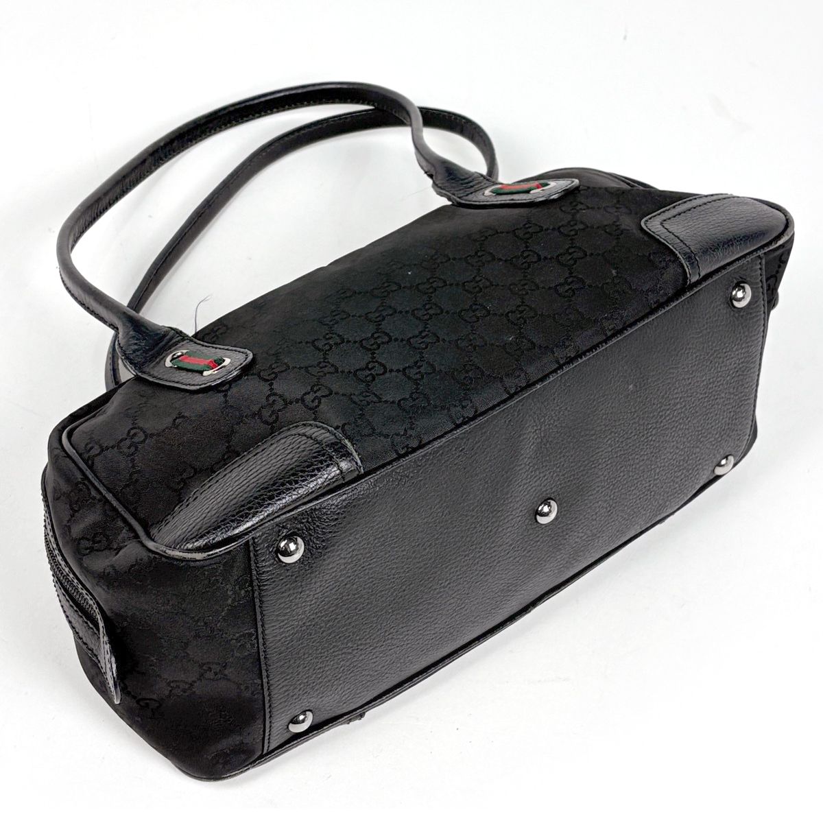 Gucci GG Pattern Shoulder Bag Sherry Line Web Nylon Black — view 2