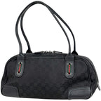 Gucci GG Pattern Shoulder Bag Sherry Line Web Nylon Black