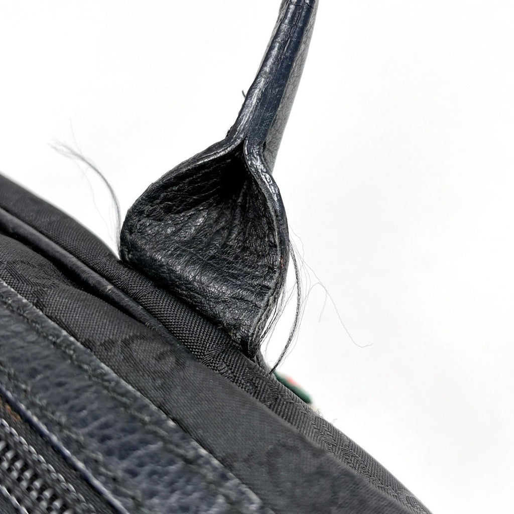 Gucci GG Pattern Shoulder Bag Sherry Line Web Nylon Black — view 6