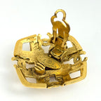 Chanel CC Logo Earrings Gripoix Gold Plated Red — view 3