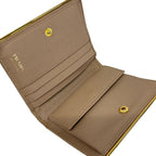Prada Bifold Wallet Beige Leather — view 3