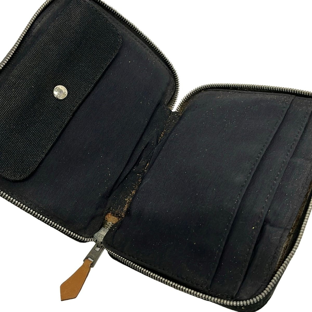 Hermes Bifold Wallet Fourre Tout Purse PM Black Gray Zip Around — view 3