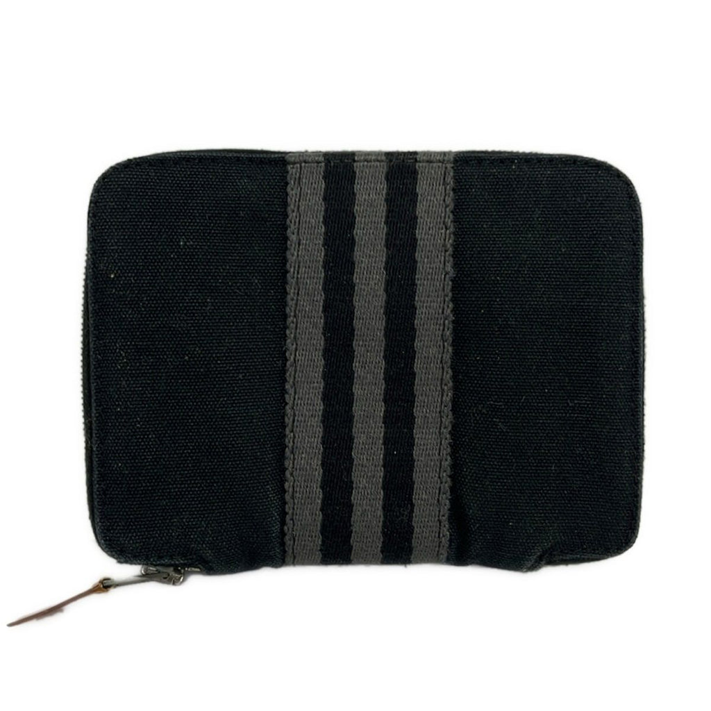 Hermes Bifold Wallet Fourre Tout Purse PM Black Gray Zip Around