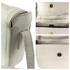 Loewe Anagram White Off Gold Leather Shoulder Bag Pochette — view 6