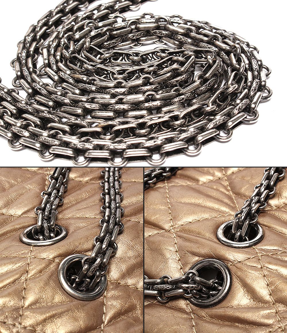 Chanel Chain Shoulder Bag Quilted 2.55 Silver Double Flap — view 7