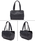 Chanel Tote Silver Choco Bar Lambskin — view 2