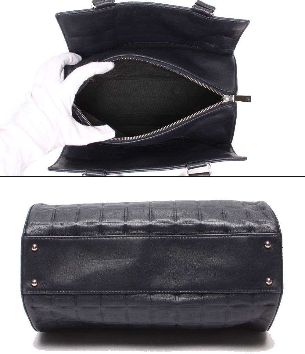 Chanel Tote Silver Choco Bar Lambskin — view 3