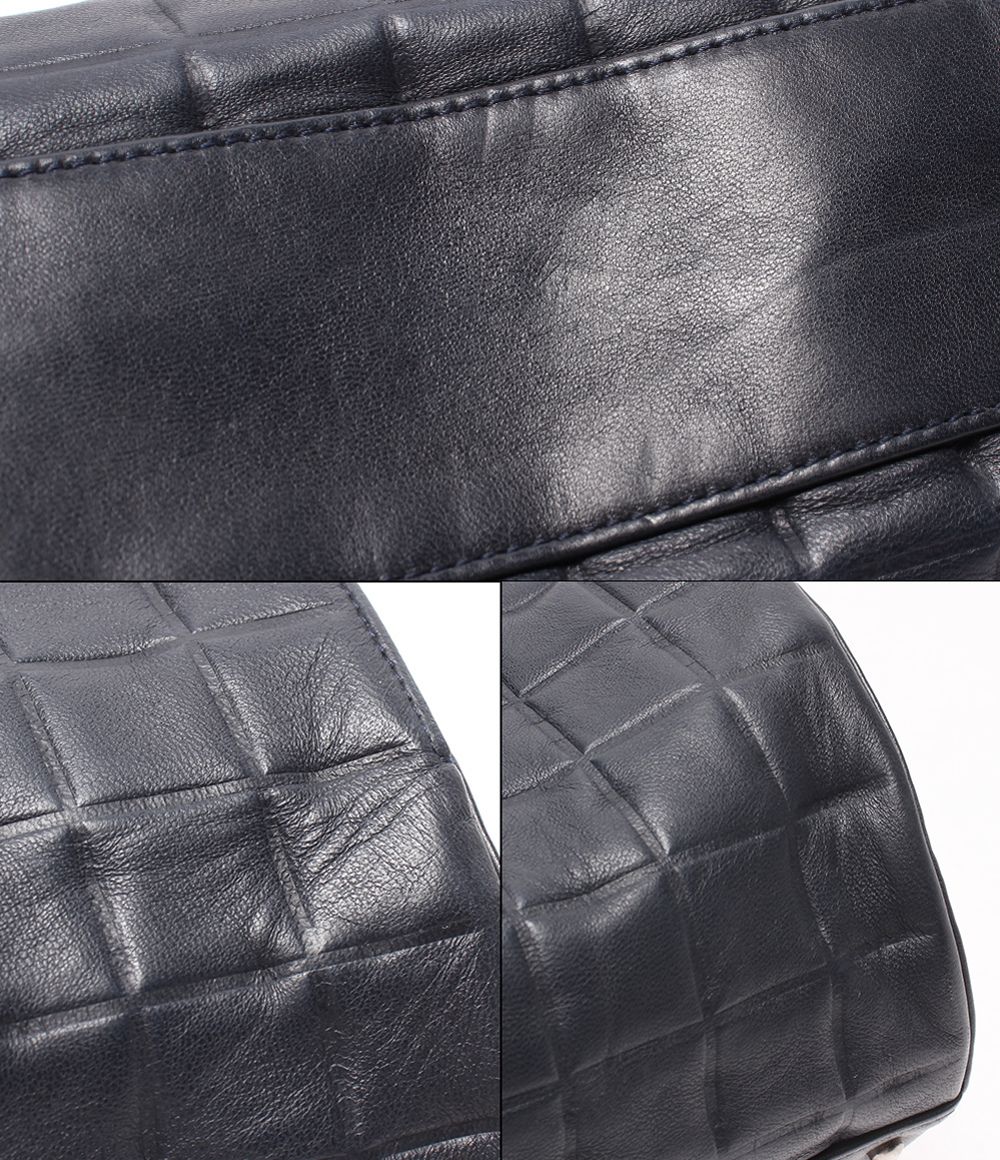 Chanel Tote Silver Choco Bar Lambskin — view 8
