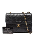 Chanel Chain Shoulder Bag Gold Quilted 20 Single Flap