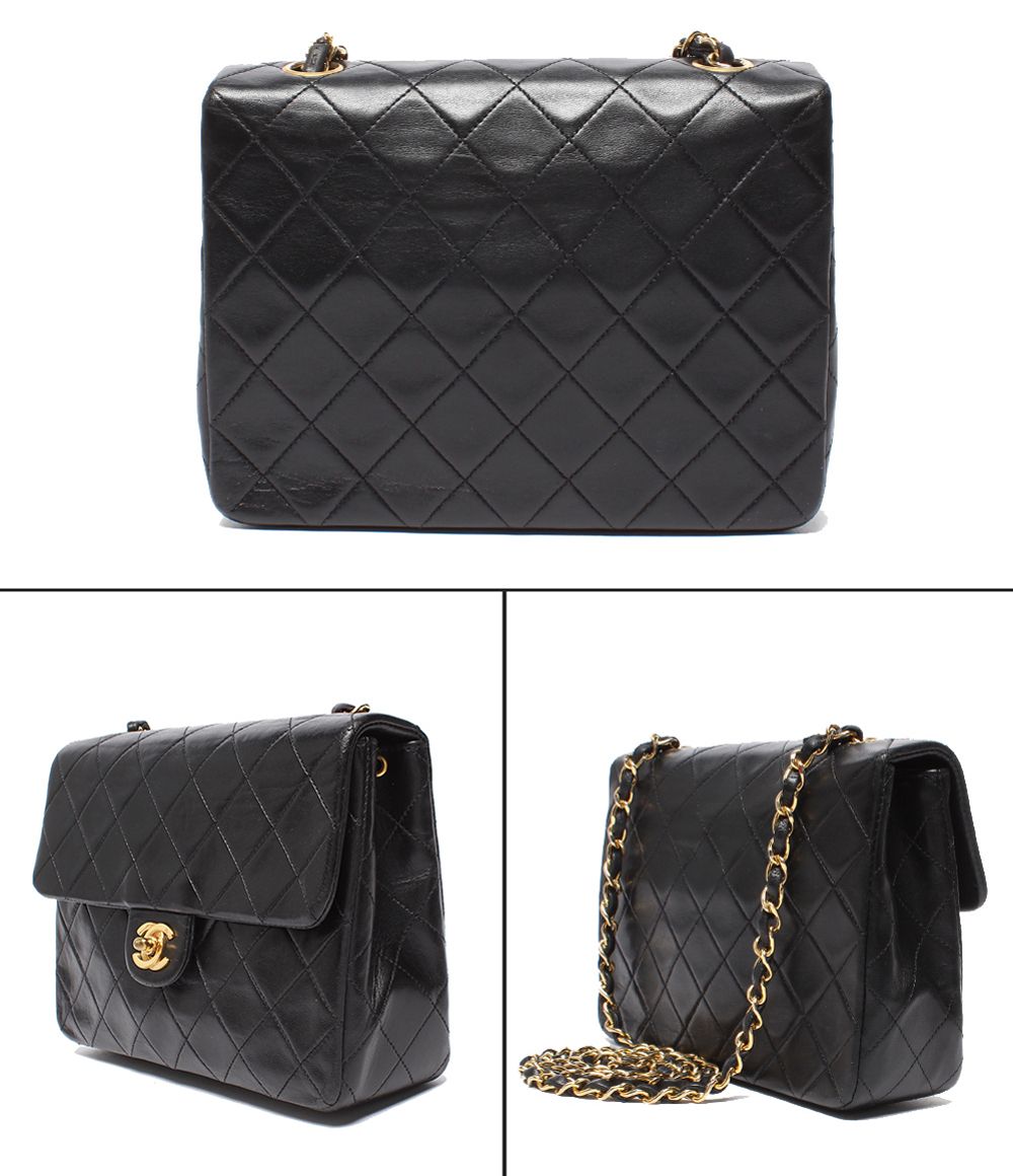 Chanel Chain Shoulder Bag Gold Quilted 20 Single Flap — view 2