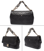 Chanel 2-Way Chain Shoulder Bag Quilted Lambskin Gold — view 2
