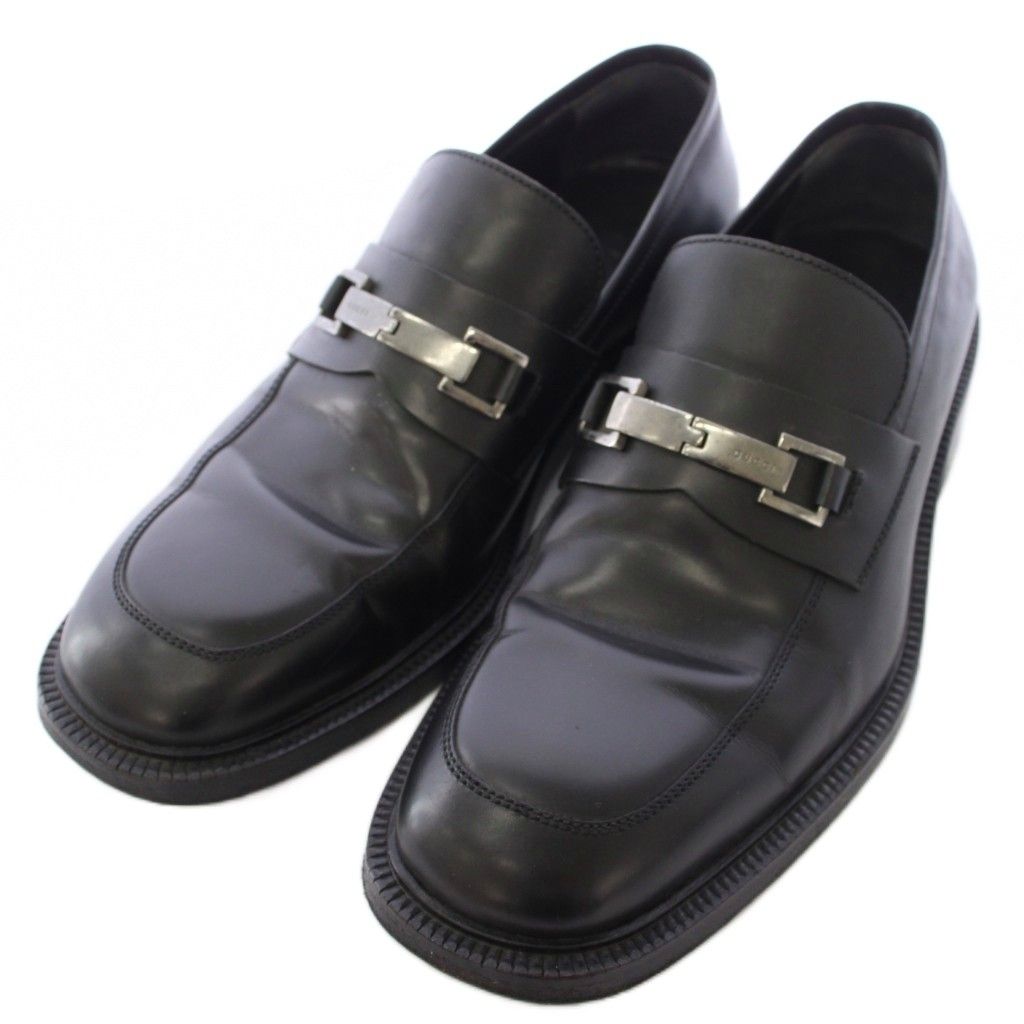 Gucci Horsebit Loafers Leather 40 Black TK