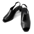 Hermes Sandals Ma Roulis 45 Nappa Leather 37 Heels Shoes Black