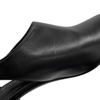 Hermes Sandals Ma Roulis 45 Nappa Leather 37 Heels Shoes Black — view 5