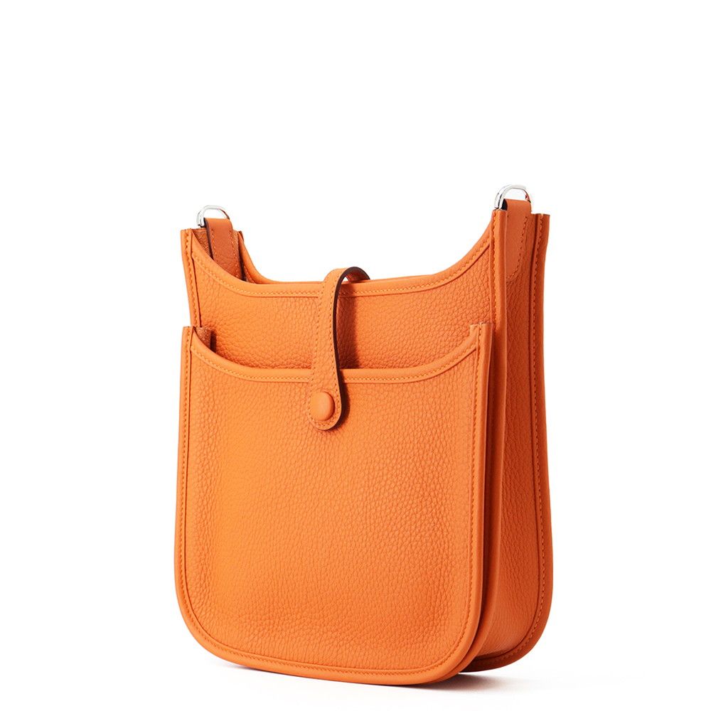 Hermes Shoulder Bag Evelyne 3 23 Orange Silver Taurillon Clemence — view 2
