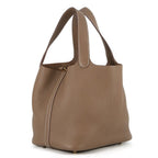 Hermes Handbag Picotin Lock MM Etoupe Gold Taurillon Clemence Tote — view 2