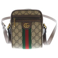 Gucci GG Supreme Ophidia Shoulder Bag Brown Leather