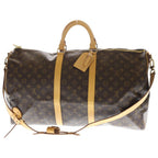 Louis Vuitton Monogram Keepall Bandouliere 50 Boston Bag Brown Leather — view 2