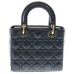 Dior Lady My 2-Way Mini Shoulder Bag Black Leather Gold — view 2