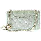 Chanel Mini Quilted 20 Chain Mini Shoulder Bag Pale Green Lambskin Gold — view 2