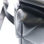 Bottega Veneta Maxi Intrecciato Top Handle Shoulder Bag Black Leather Silver — view 6