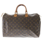 Louis Vuitton Monogram Speedy 40 Boston Bag Brown Leather Gold — view 2