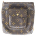Louis Vuitton Monogram Partition Pouch Case Clutch Brown Leather Gold