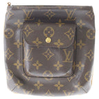 Louis Vuitton Monogram Partition Pouch Case Clutch Brown Leather Gold