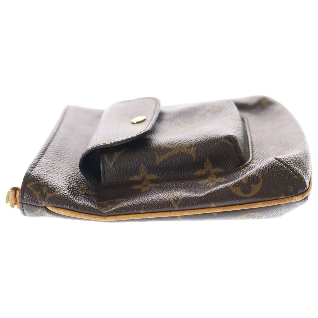 Louis Vuitton Monogram Partition Pouch Case Clutch Brown Leather Gold — view 3