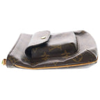 Louis Vuitton Monogram Partition Pouch Case Clutch Brown Leather Gold — view 3