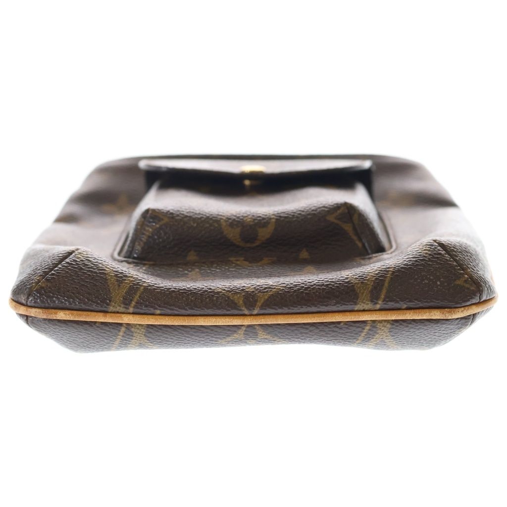 Louis Vuitton Monogram Partition Pouch Case Clutch Brown Leather Gold — view 4