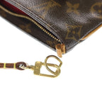 Louis Vuitton Monogram Partition Pouch Case Clutch Brown Leather Gold — view 6