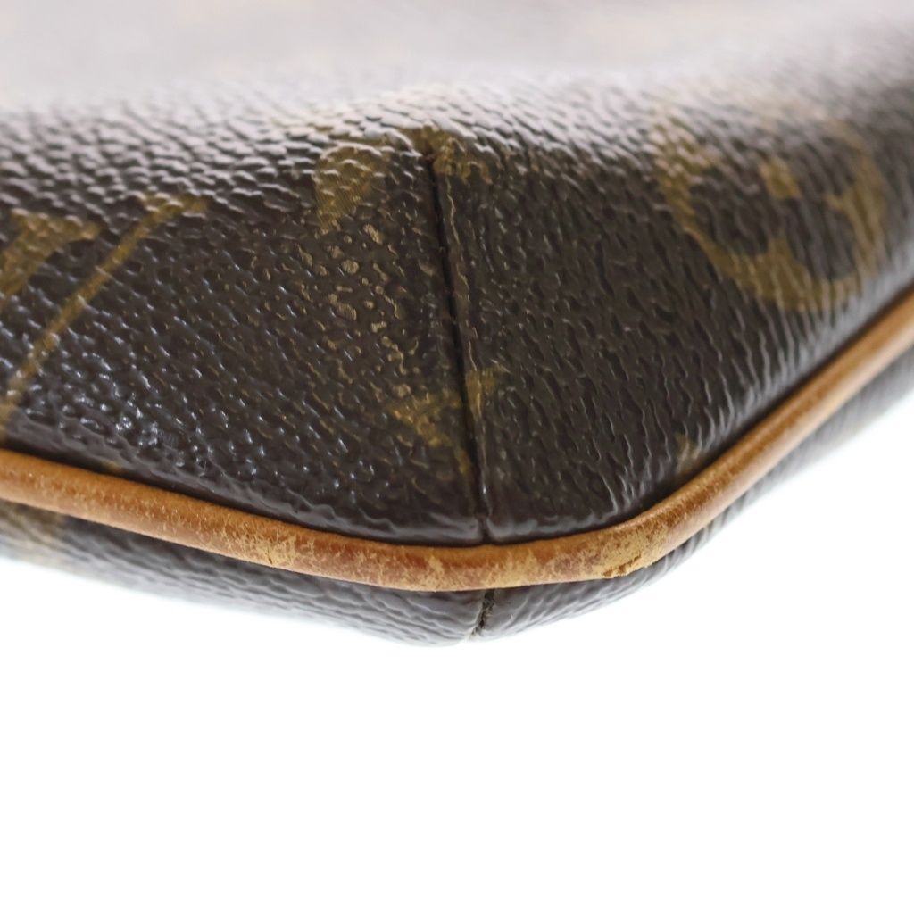 Louis Vuitton Monogram Partition Pouch Case Clutch Brown Leather Gold — view 7