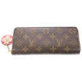 Louis Vuitton Portefeuille Clemence Flower Charm Monogram Leather Zippy Wallet
