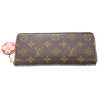Louis Vuitton Portefeuille Clemence Flower Charm Monogram Leather Zippy Wallet