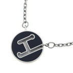 Hermes Labyrinth Necklace Pendant Chain Black Silver