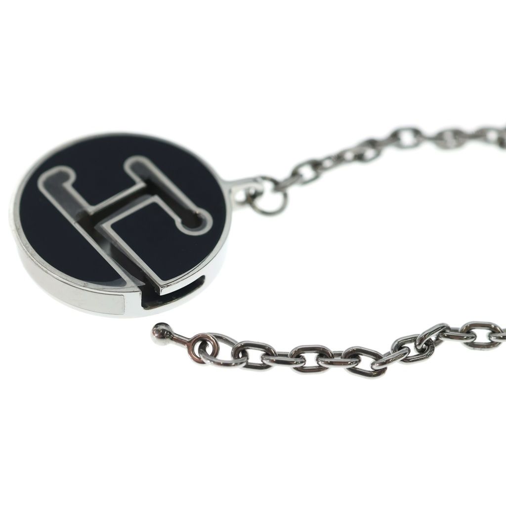Hermes Labyrinth Necklace Pendant Chain Black Silver — view 5