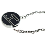 Hermes Labyrinth Necklace Pendant Chain Black Silver — view 5