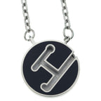 Hermes Labyrinth Necklace Pendant Chain Black Silver — view 3