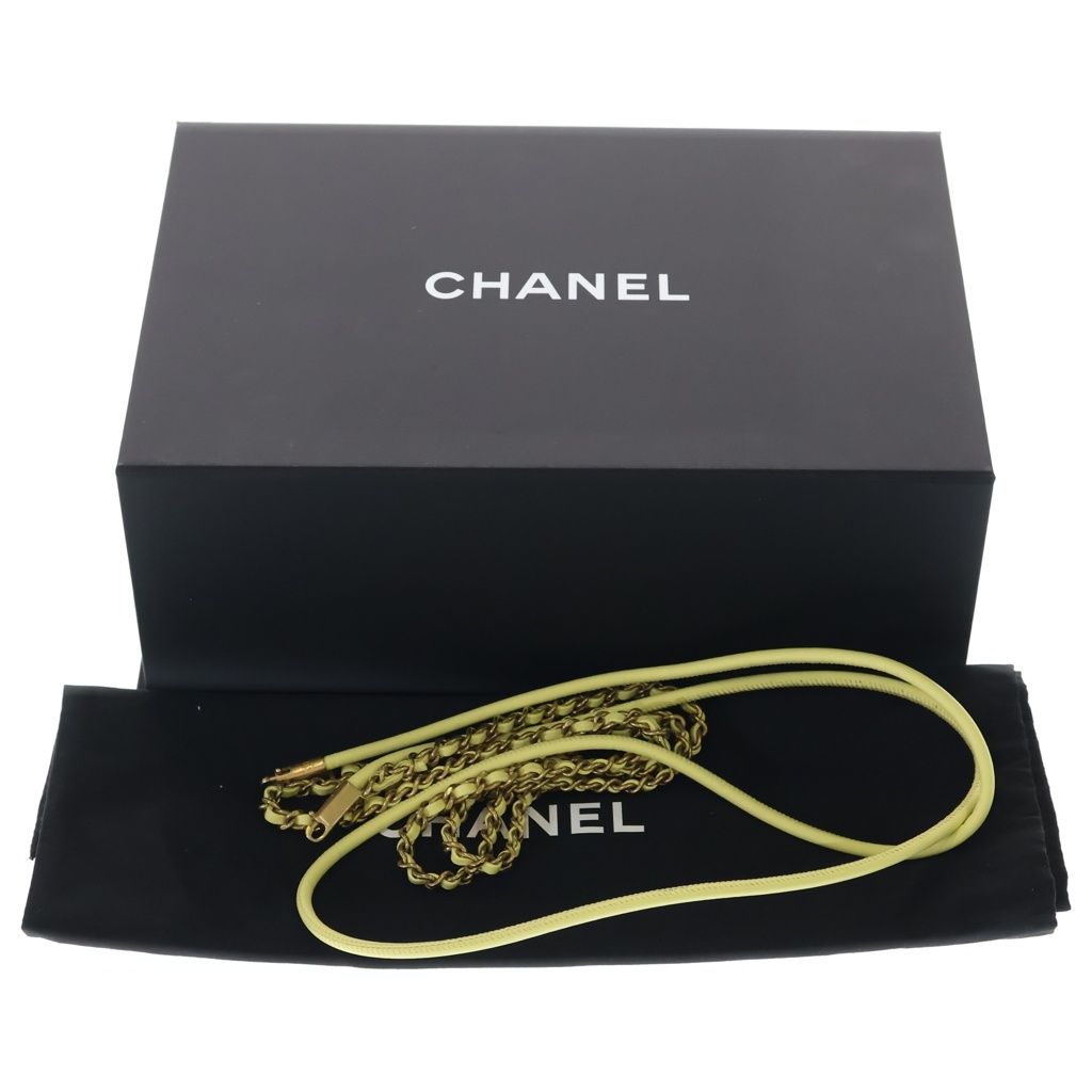 Chanel 22 Mini Shiny Calfskin Chain Shoulder Bag Yellow Gold Plate — view 7