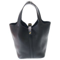 Hermes Picotin Lock PM Taurillon Clemence Leather Handbag Gold Black