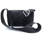 Bottega Veneta Cassette Small Maxi Intrecciato Canvas Shoulder Bag Black — view 2