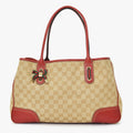 Gucci Handbag GG Canvas Sherry Line Leather Beige