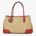 Gucci Handbag GG Canvas Sherry Line Leather Beige