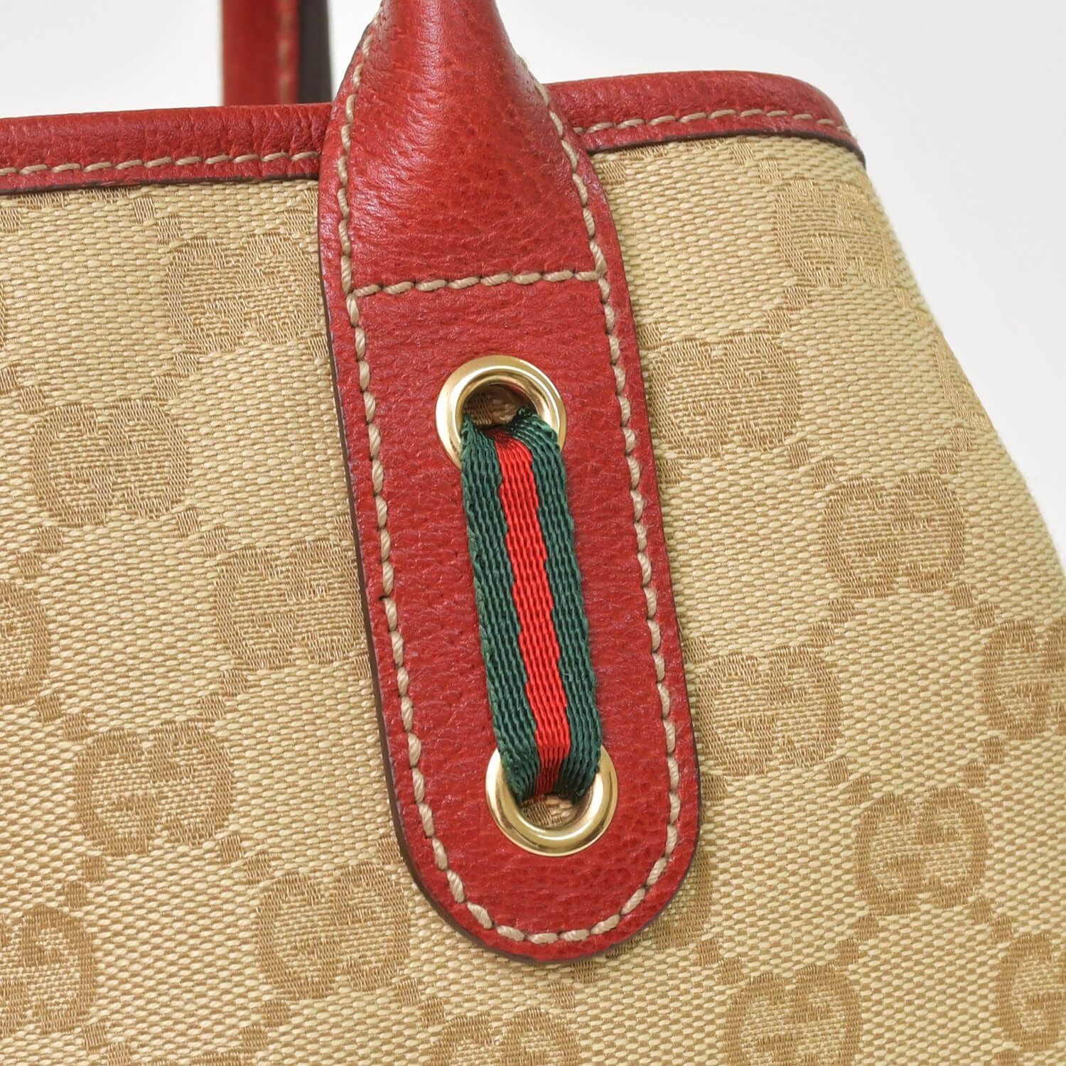 Gucci Handbag GG Canvas Sherry Line Leather Beige — view 6
