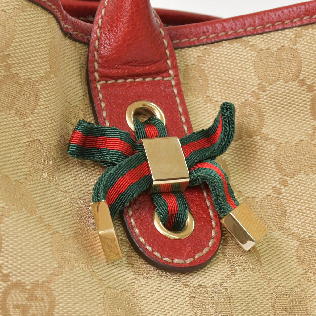 Gucci Handbag GG Canvas Sherry Line Leather Beige — view 5
